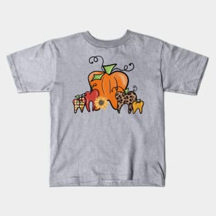 Pumpkin dental teeth tooth fall design Kids T-Shirt